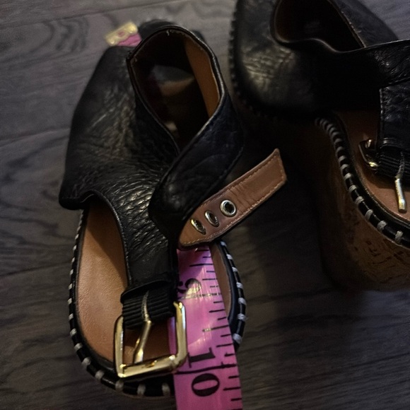 Dolce Vita Prema Platform Peep Toe Wedges Black Leather Size 9 - Picture 9 of 16